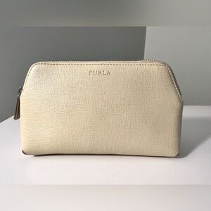 Furla Cream Leather Pouch